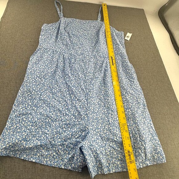 New Old Navy Womens Romper Blue & White Floral Plus 2X Rayon/ Viscose Strappy - Picture 6 of 12